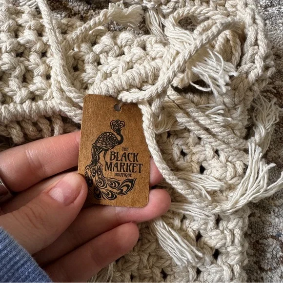 Handmade Cream Crochet Bag - Picture 3 of 4